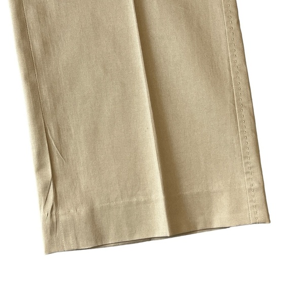 BCBGMAXAZRIA Wide Leg Crop Stitched Sides Chino Pant. Tan Size 4 #1342 NWOT - Picture 8 of 10